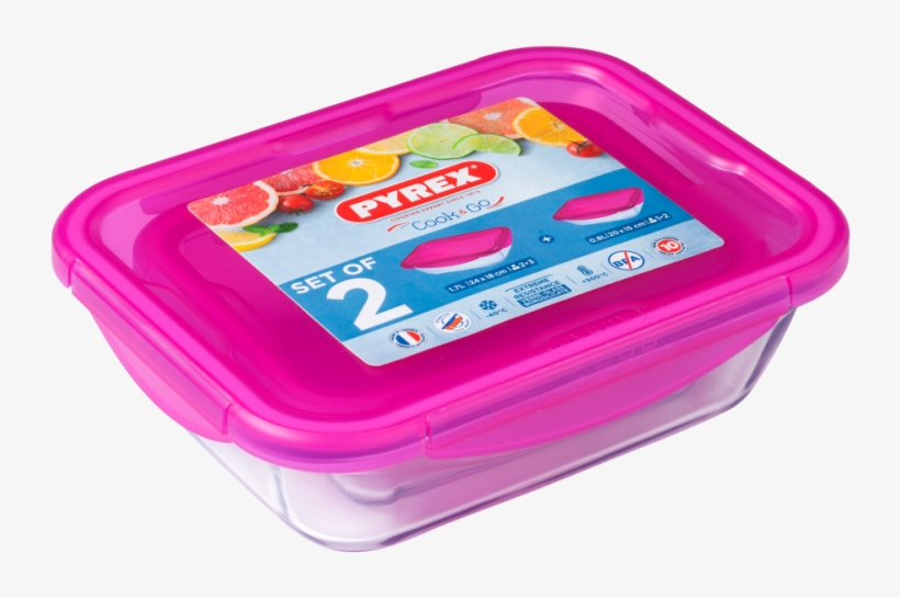 Pyrex Cook And Go 2 Piece Rectangular Set Pink Storage - Ice Cream, transparent png #7811047