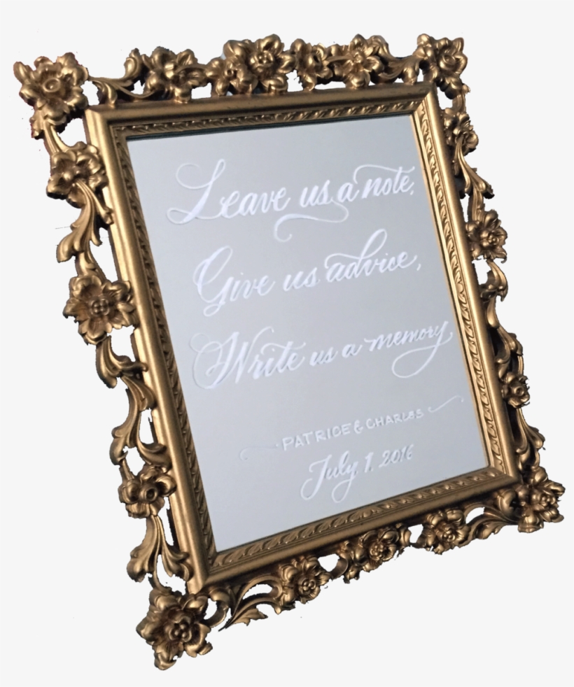 5" X 11" Ornate Gold Mirror - Picture Frame, transparent png #7811051