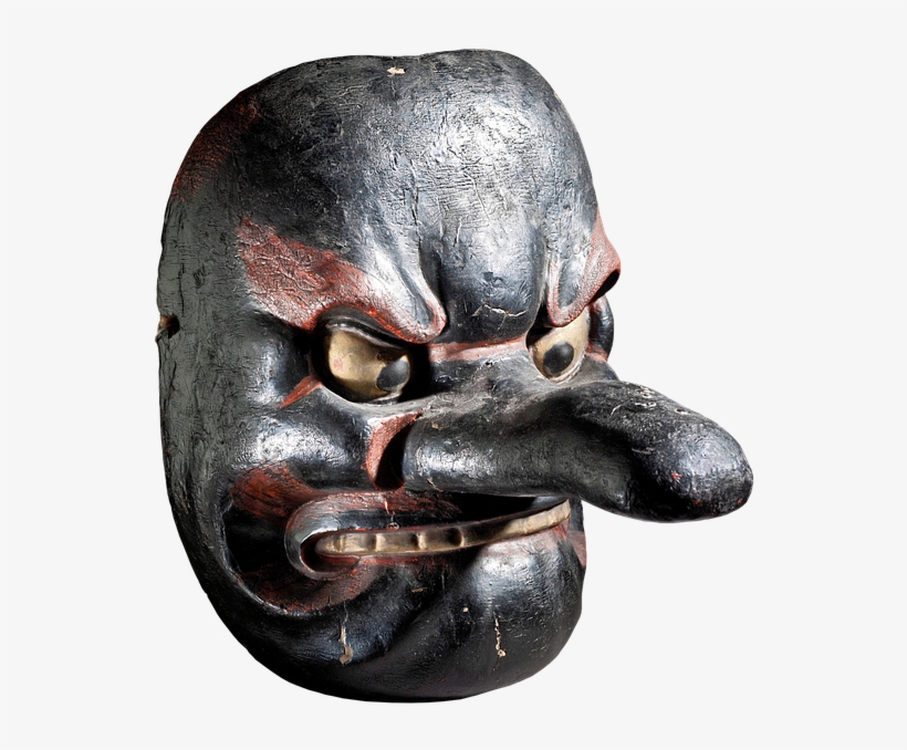 Hanging Mask, Mask, Japan, Scary, Spooky, Antique - Traditional Oni Masks, transparent png #7811380