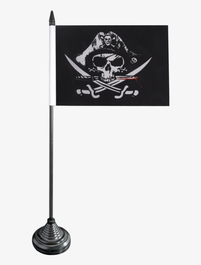 Pirate With Bloody Sabre Table Flag - Pirate Flag, transparent png #7814196