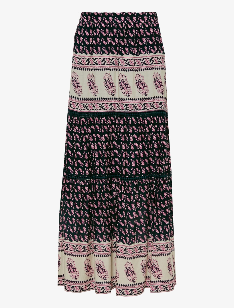 Printed Bohemian Maxi Skirt - Skirt, transparent png #7814278