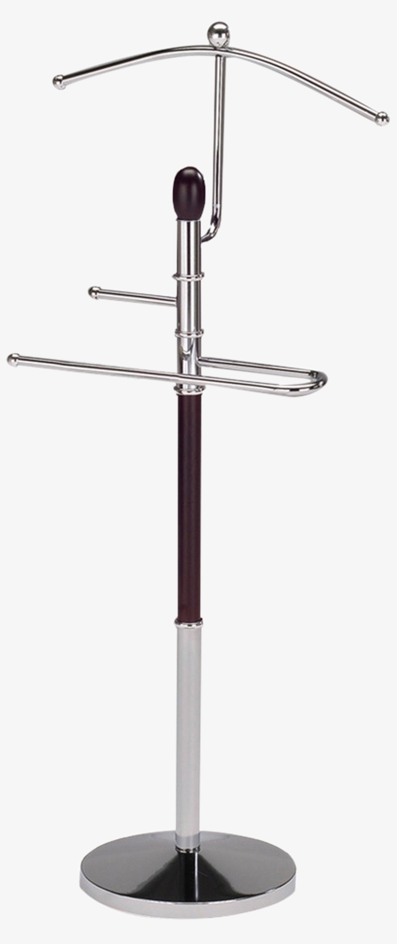 Franky Chrome Metal & Walnut Wood Transitional Cloth, - Clothes Valet, transparent png #7816269