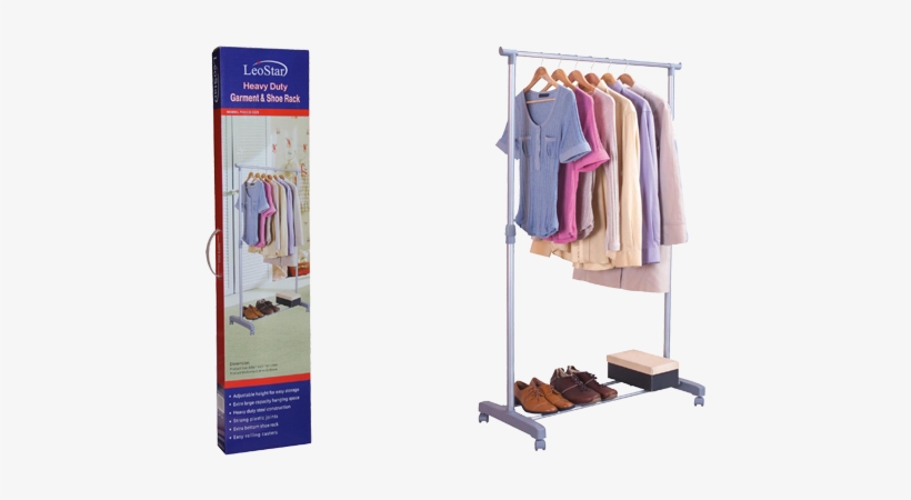 Leostar Cd-1221 Rolling Garment Rack - Вешалка Штанга Для Одежды, transparent png #7816443