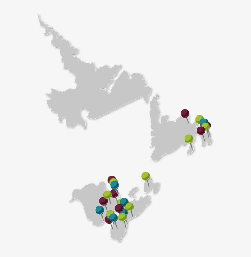 Cropped Atlantic Canada Client Map 2015 03 11 - Illustration, transparent png #7816594