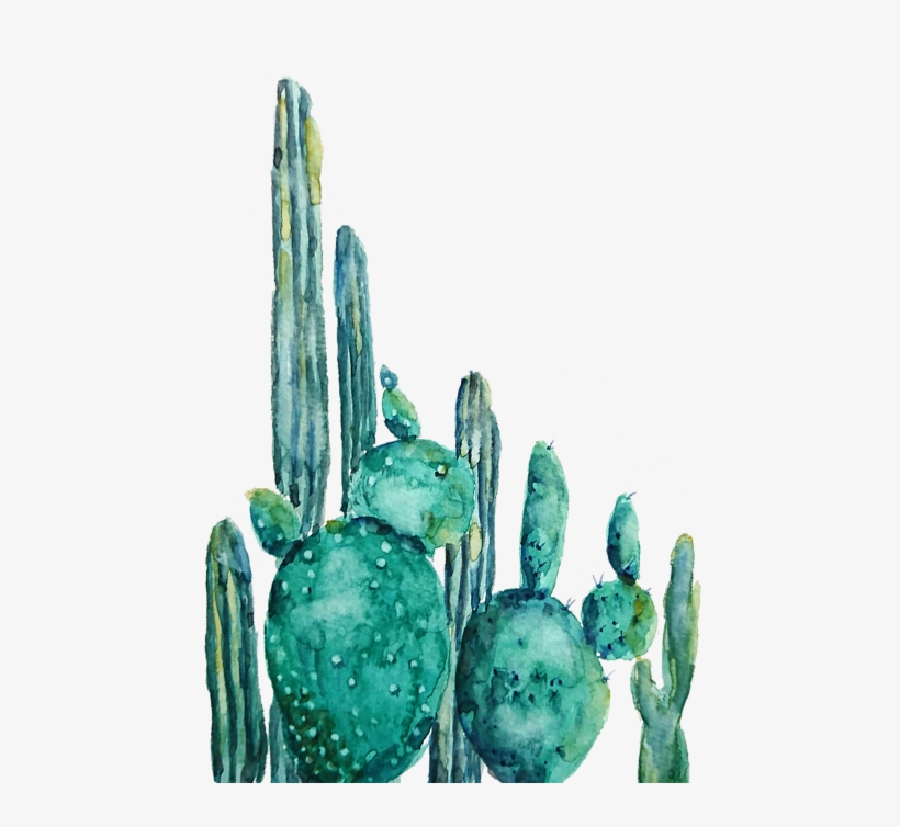 Bleed Area May Not Be Visible - Cactus Watercolor, transparent png #7816655