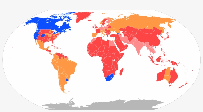 Map Courtesy Of Wikipedia - Marijuana Legal Map World, transparent png #7817978