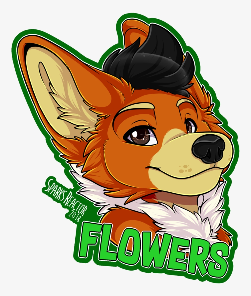 Flowers By Sparksfur Dog Drawings, Furry Drawing, Anime - Cartoon, transparent png #7819101