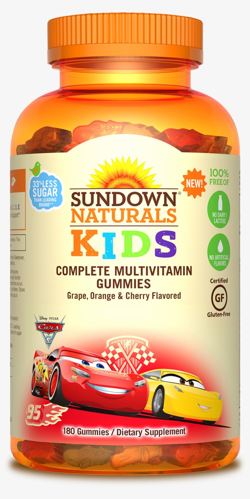 Disney© Pixar's Cars 3 Complete Multivitamin Gummies - Sundown Naturals Omega Fish Oil, transparent png #7820159