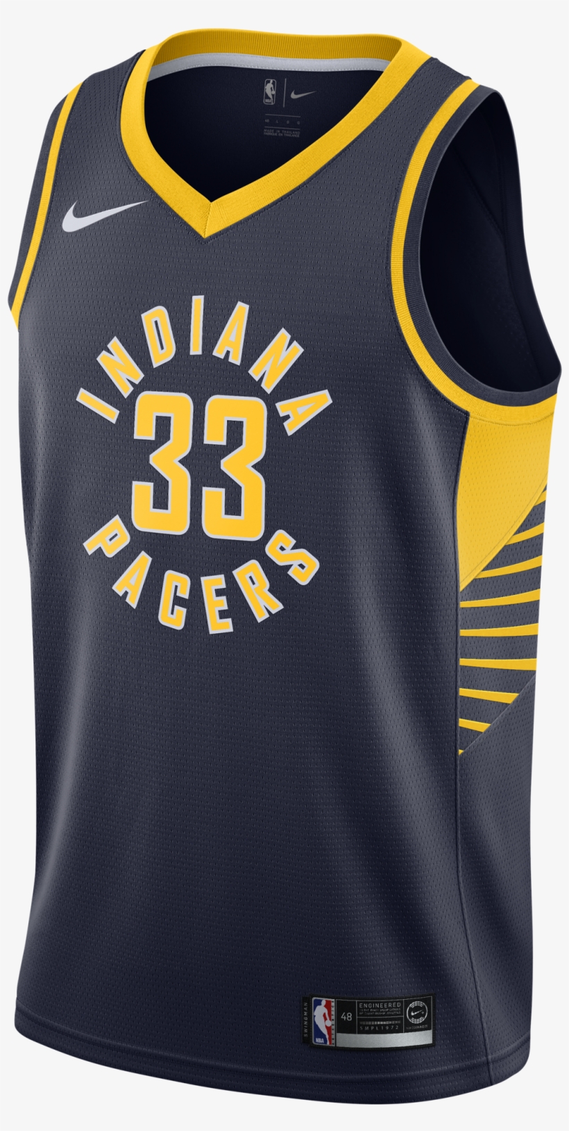 Nike Nba Indiana Pacers Myles Turner Swingman Road - Indiana Pacers Jersey Yellow, transparent png #7820160