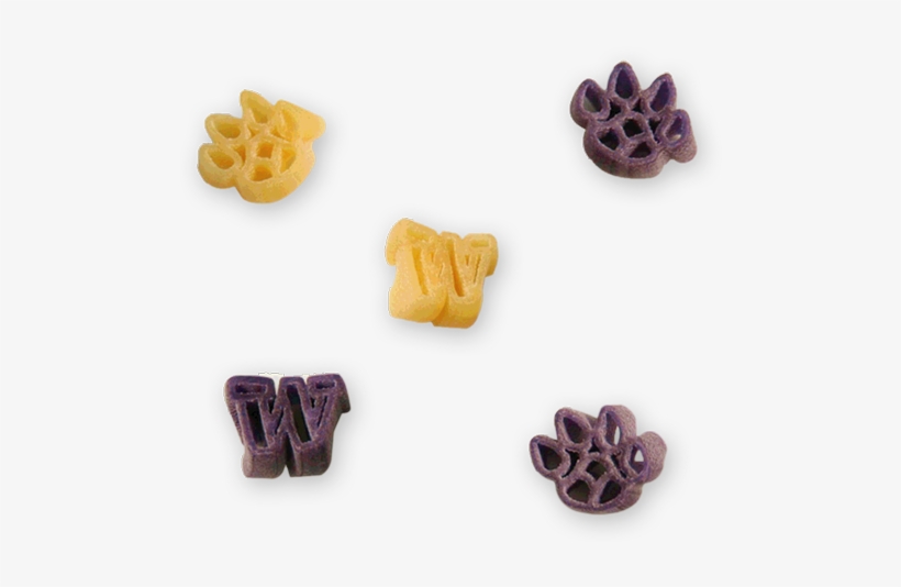 Washington Paw Print And W Pasta Shapes - Chocolate, transparent png #7820850