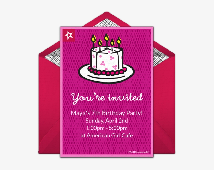 American Girl - Princess Celestia Birthday Invitations, transparent png #7821312