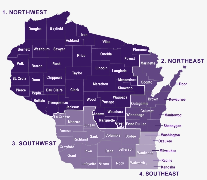 Wisconsin - Big Map Of Wisconsin, transparent png #7822039