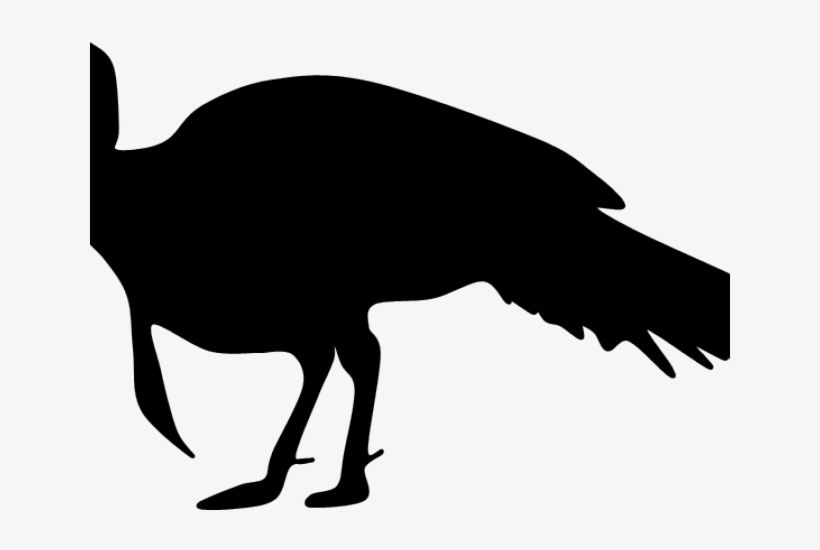 Turkey Clipart Silhouette - Wild Turkey Clipart Black And White, transparent png #7822542