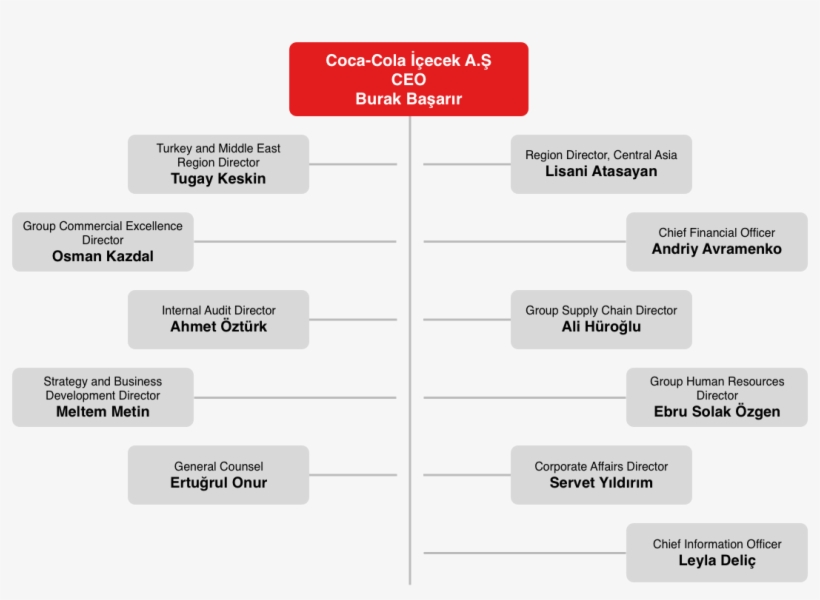 organizational chart of coca cola company