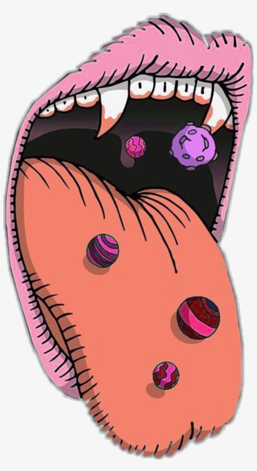Tounge Sticker - Planets Mouth, transparent png #7823972