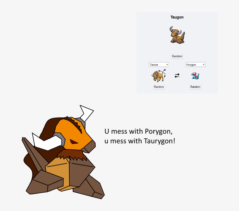 Taurygon Pokémon Fusion - Fusion Porygon, transparent png #7824018