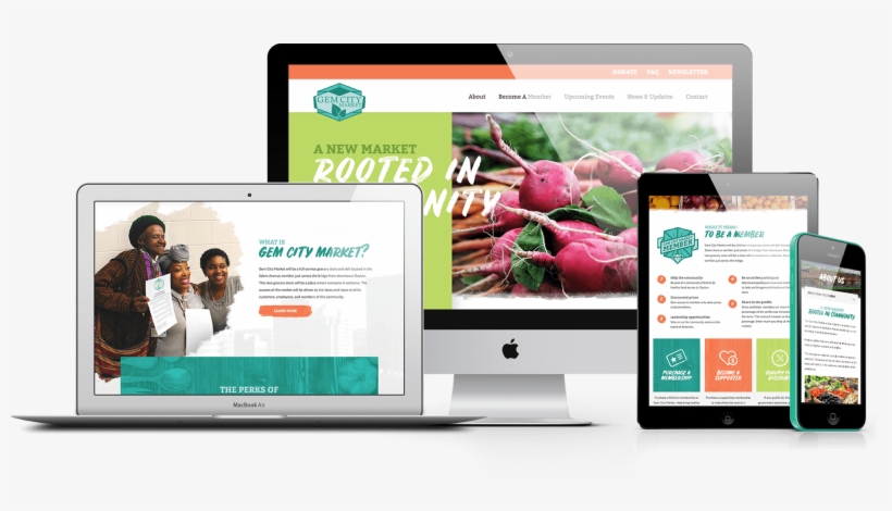 Gem City Market Mockups - Website, transparent png #7824064