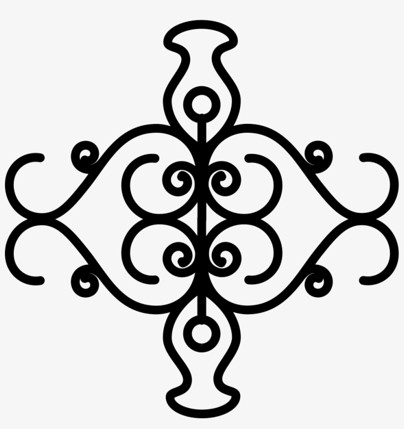 Floral Ornamental Design With Symmetrical Shapes In - Line Curve Designs Png, transparent png #7824443