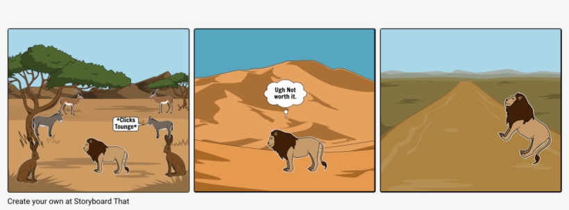 The Lion And The Ass - Cartoon, transparent png #7824828