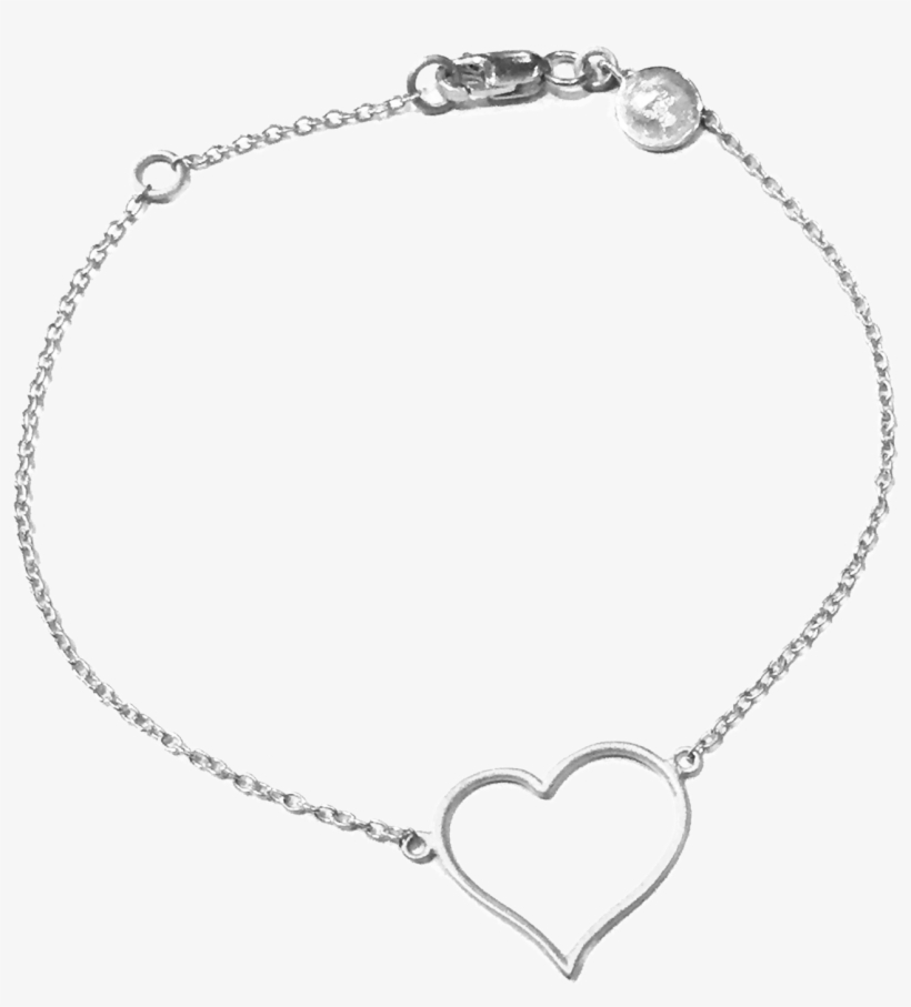 Silver Heart Shaped Love Bracelet - Necklace, transparent png #7824906