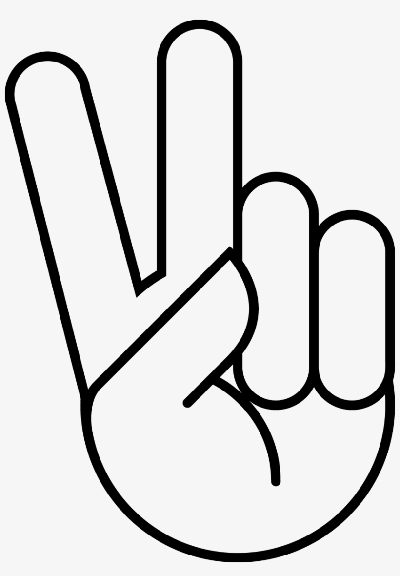 St006 Welcomebooklet Peacesign - Line Art, transparent png #7825538