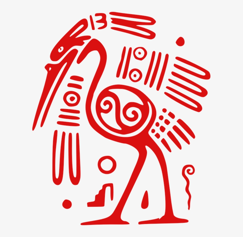 Ibis, Bird, Mexican, Tribal, Aztec, Ancient - Meso America Clip Art, transparent png #7825866