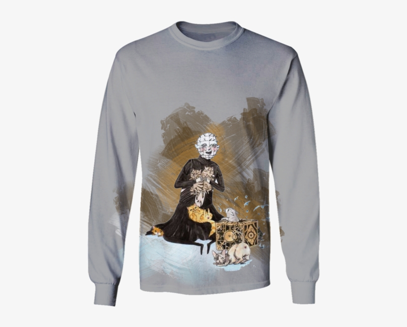 3d Jason Voorhees With Cat Tshirt - Long-sleeved T-shirt, transparent png #7826476