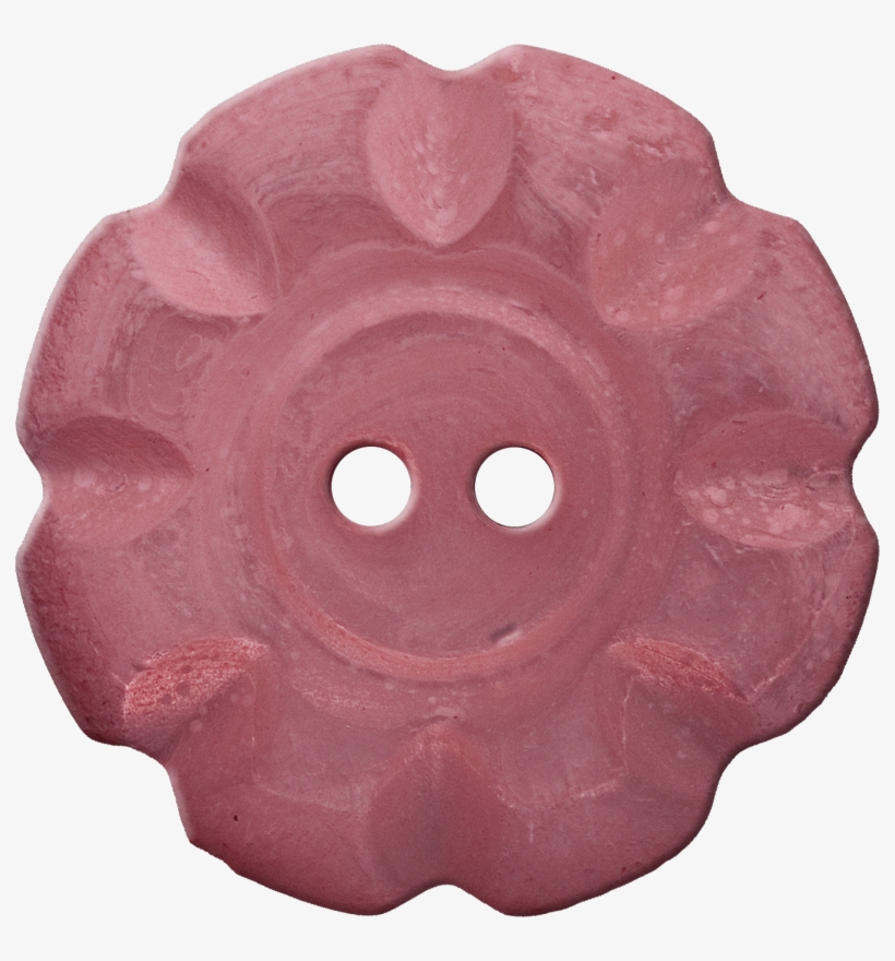 Button With Scalloped Border, Salmon - Circle, transparent png #7826979