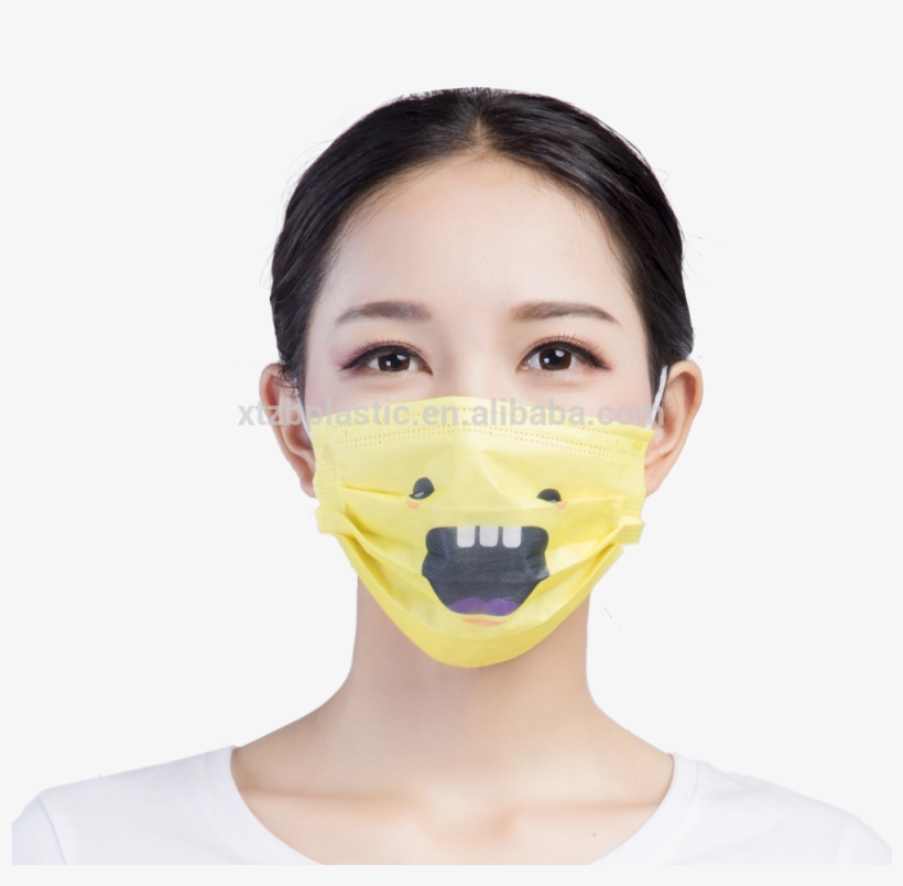 New Design Disposable Medical Funny Dust Mask Printed - Mask, transparent png #7827006