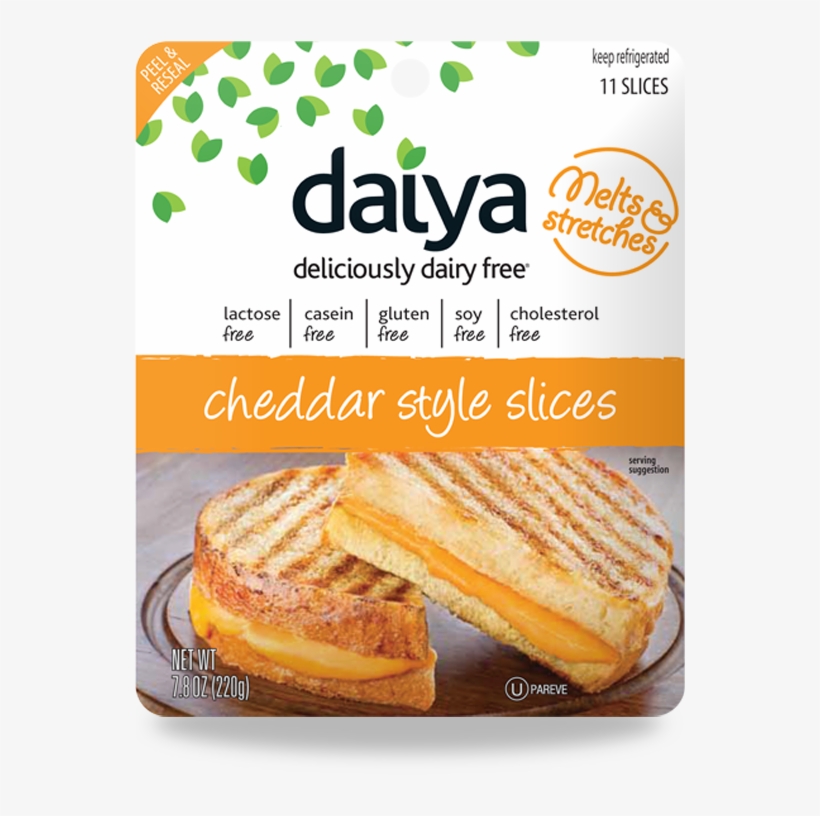 "meltable & Stretchy" Daiya Cheddar Low Protein Cheese - Daiya Cheddar Slices, transparent png #7827346