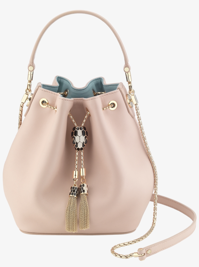 Serpenti Forever Bucket Bucket Calf Leather Pink - Shoulder Bag, transparent png #7828158