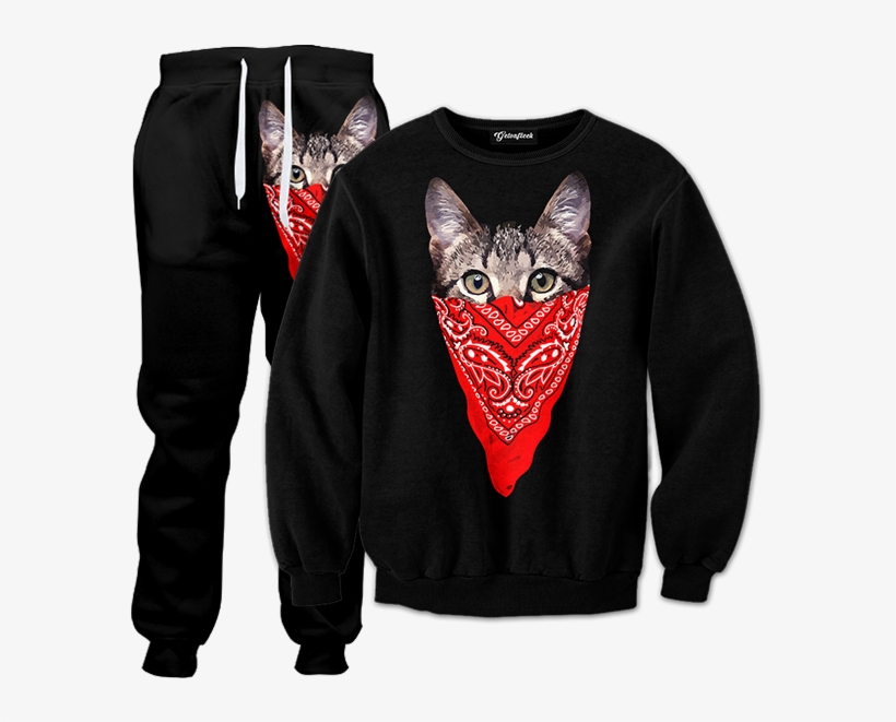 Gangsta Cat Tracksuit - Track Suit, transparent png #7828594