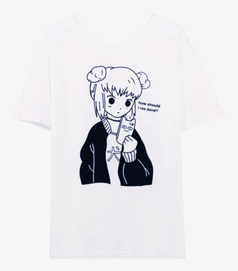 Manga Girl Tee - Cartoon, transparent png #7829710