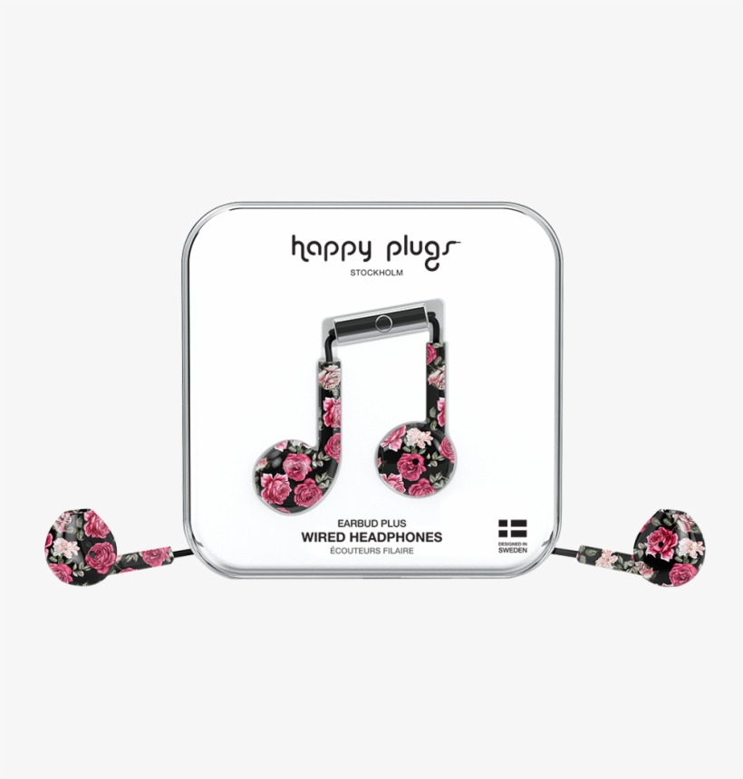 Earbud Plus Vintage Roses - Happy Plugs, transparent png #7829905