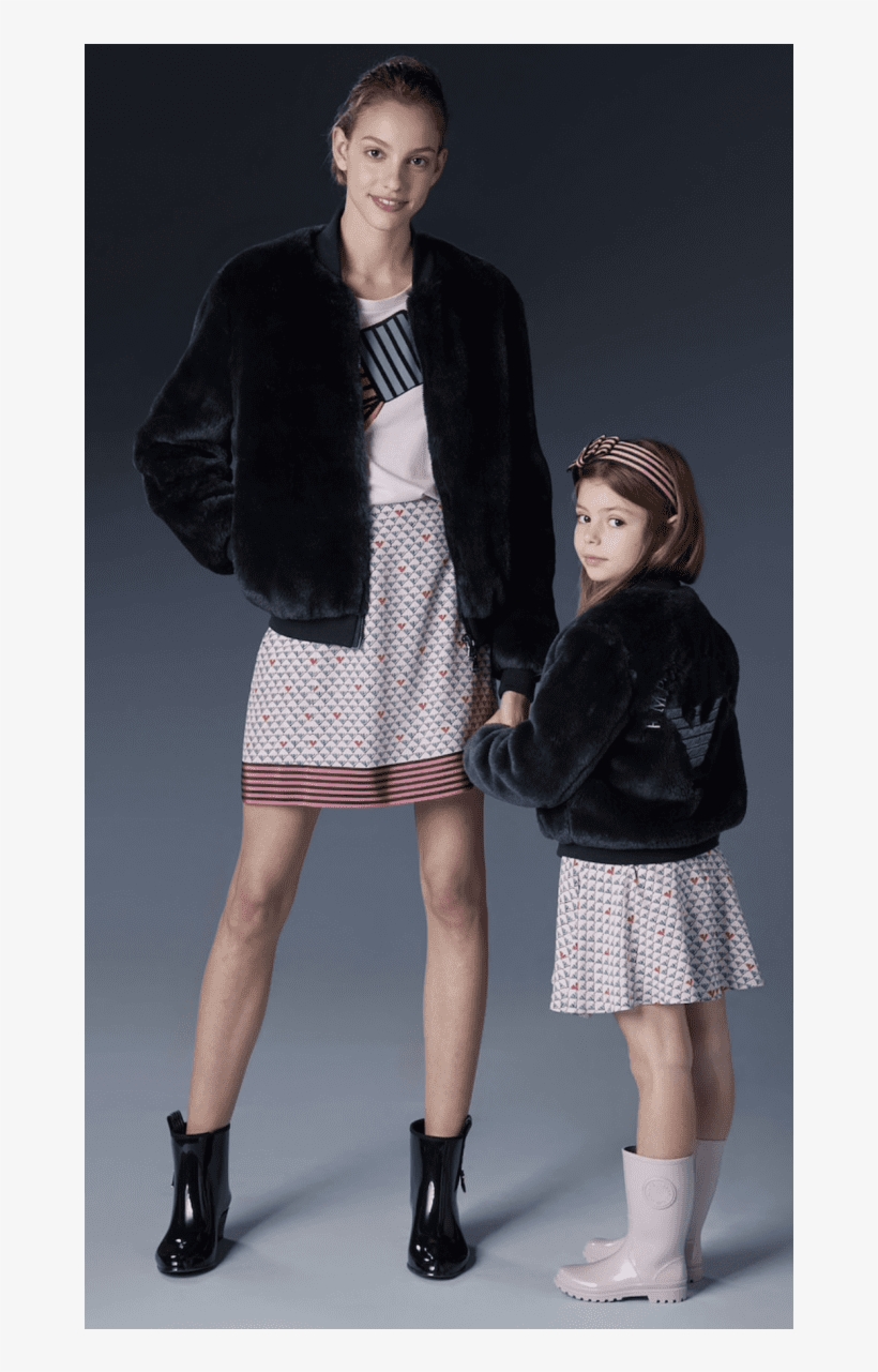 Emporio Armani Girls Navy Faux Fur Jacket - Bomber Eco Pelliccia Armani, transparent png #7830759