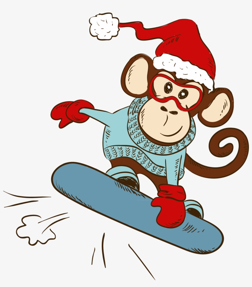 Skiing Snowboarding Art Monkey Transprent - Transparent Snowboarder Clip Art, transparent png #7830842