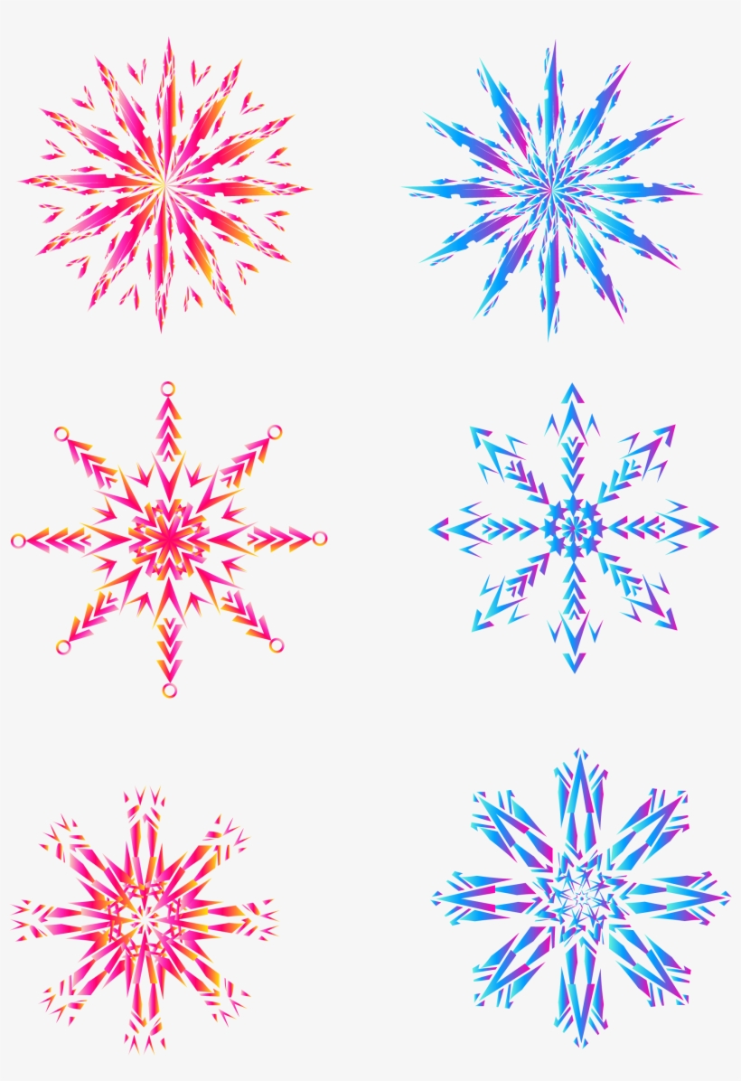 Color Gradient Snowflake Winter Elements Png And Vector - Vector Graphics, transparent png #7831253
