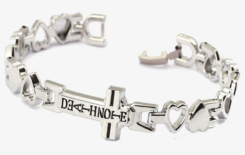 Death Note Cross Chain Link Charm Bracelet - Bracelet, transparent png #7831529