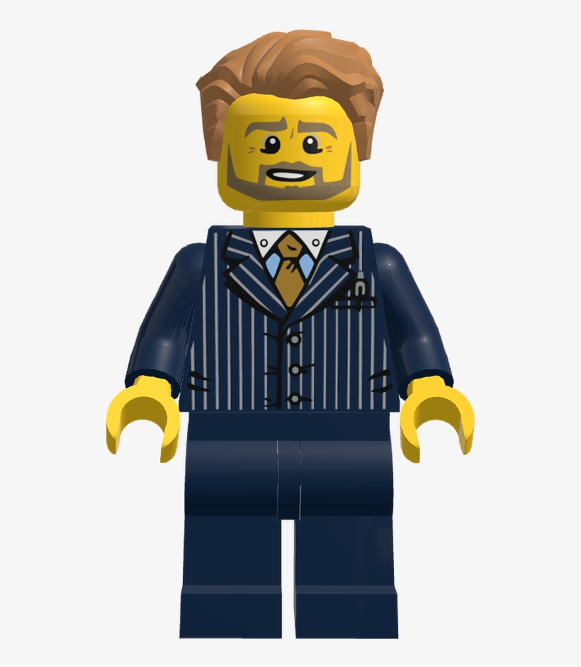 Lego Minifigure Twn277 Businessman Pinstripe Jacket - Cartoon, transparent png #7833056