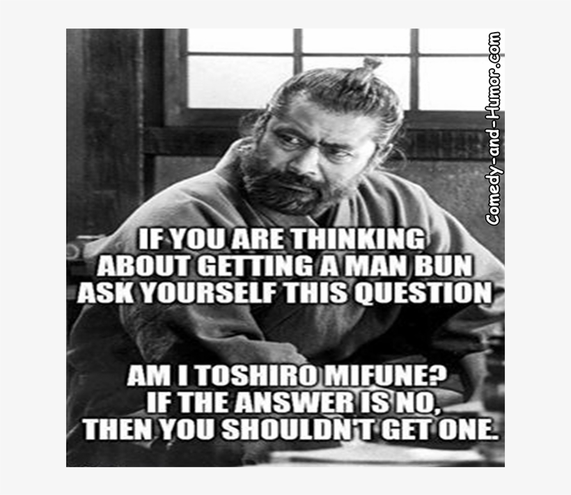 Toshiro Mifune With A Man Bun - Toshiro Mifune, transparent png #7834031