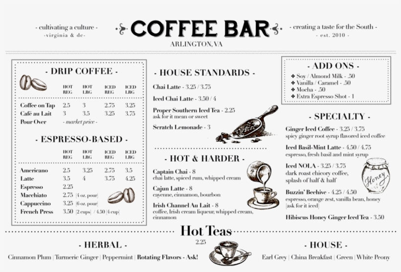 Coffee Bar Arlington Tr - Document, transparent png #7835484