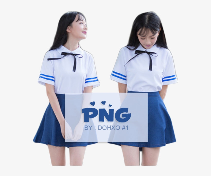 Ulzzang School Png - Girls School Uniform Short Skirts, transparent png #7835494