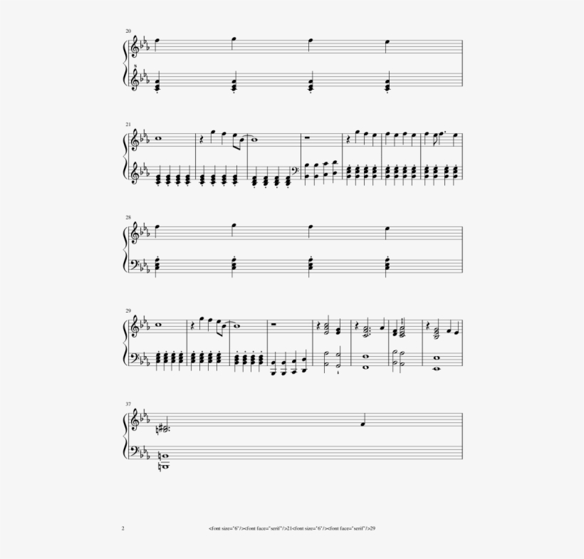 Free Png Download Glowing Eyes Sheet Music Piano 21 - Sheet Music, transparent png #7836363