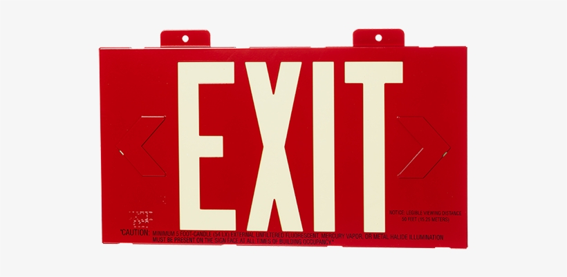 Exit Photoluminescent, Red, Metal Frame, Single Sided - Graphic Design, transparent png #7836604