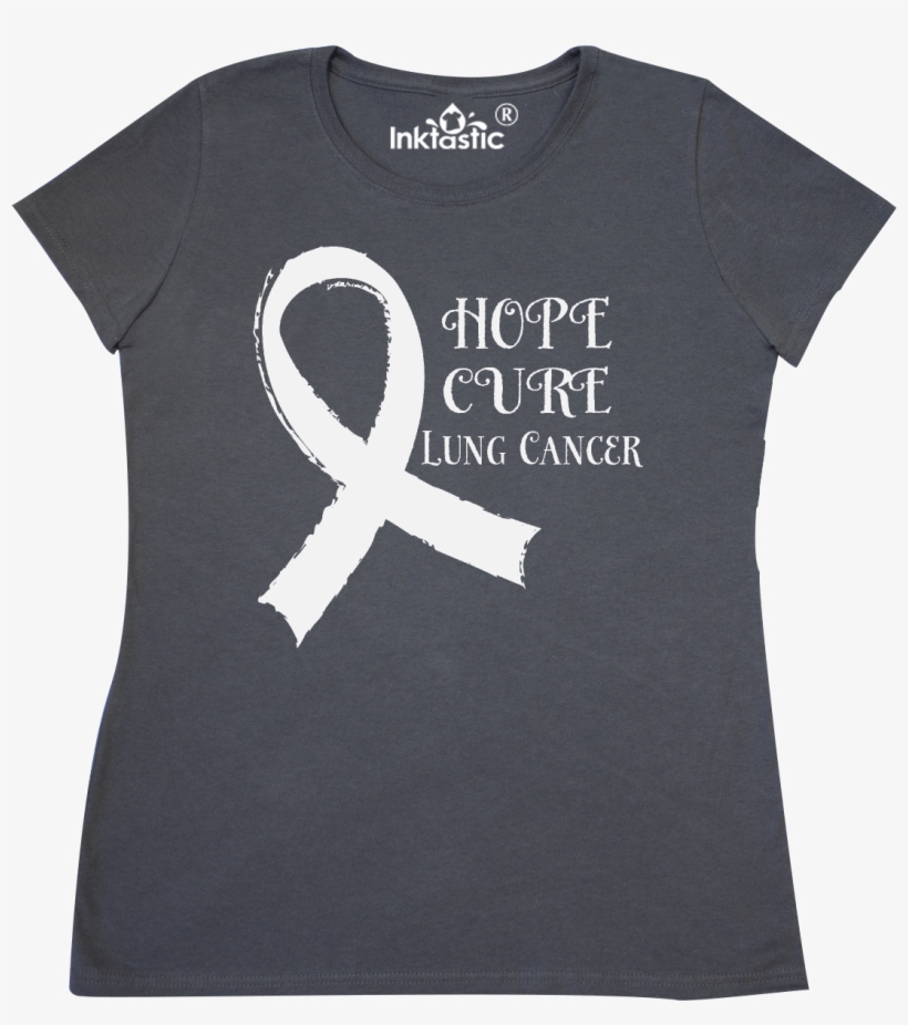 Hope Cure Lung Cancer Ribbon Women' T-shirt - Shirt, transparent png #7836780