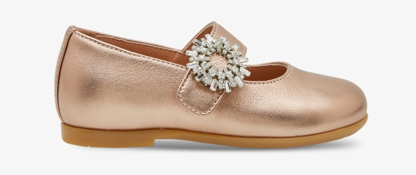 Metallic Copper Crystal Blossom Baby Ballet Shoes - Slip-on Shoe, transparent png #7837690