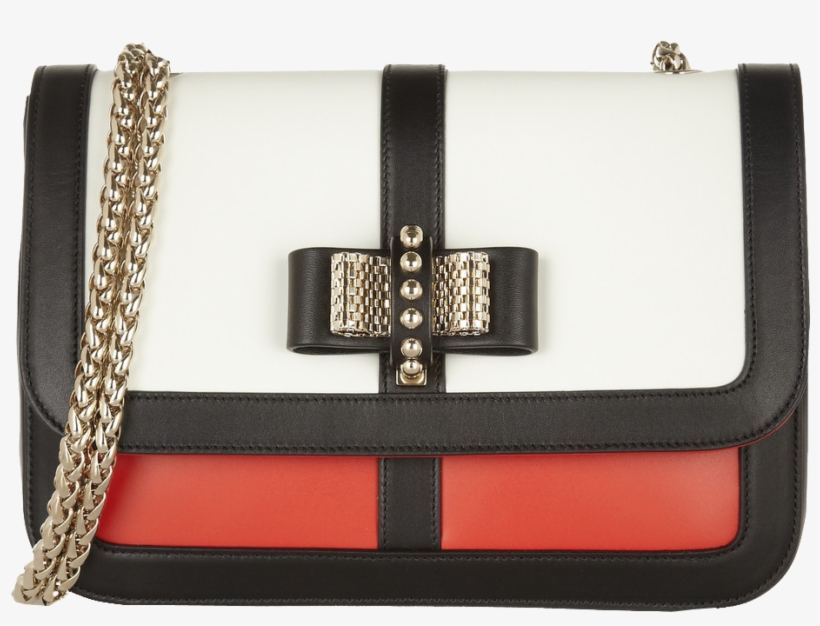 Christian Louboutin Sweet Charity Black White Red Leather - Shoulder Bag, transparent png #7840570