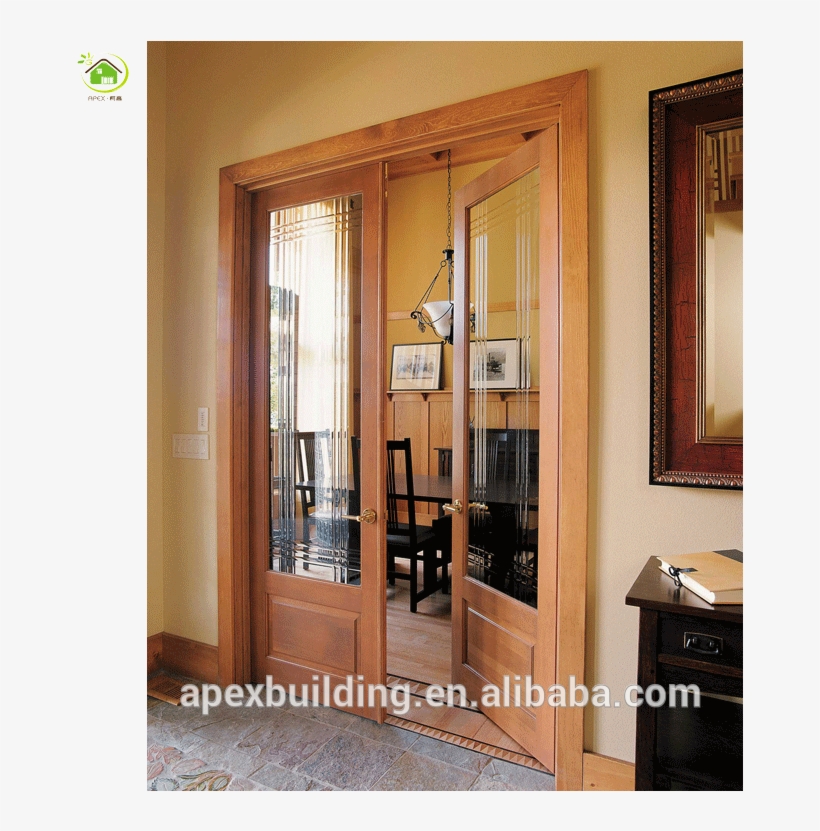 Wood Exterior Doors Double Entry Wood Doors Wood Panel - Wood Door, transparent png #7842356