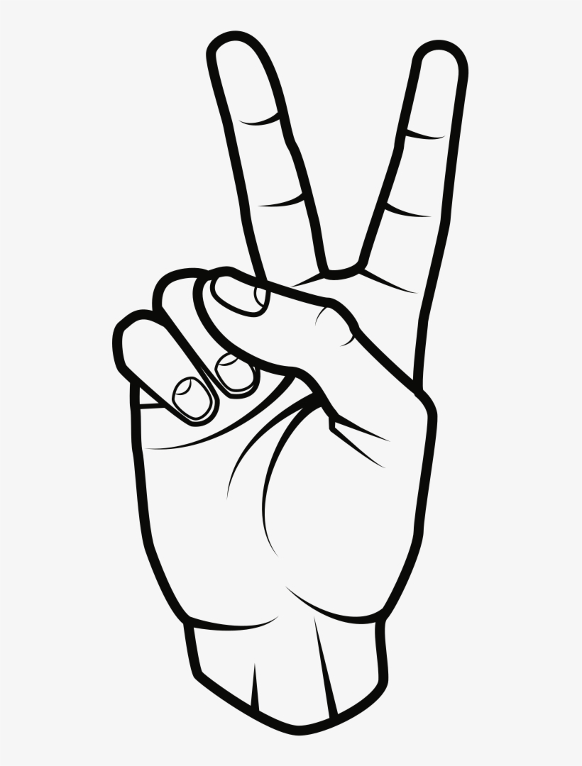 Peace Sign - Hand Peace Sign Clipart, transparent png #7842506