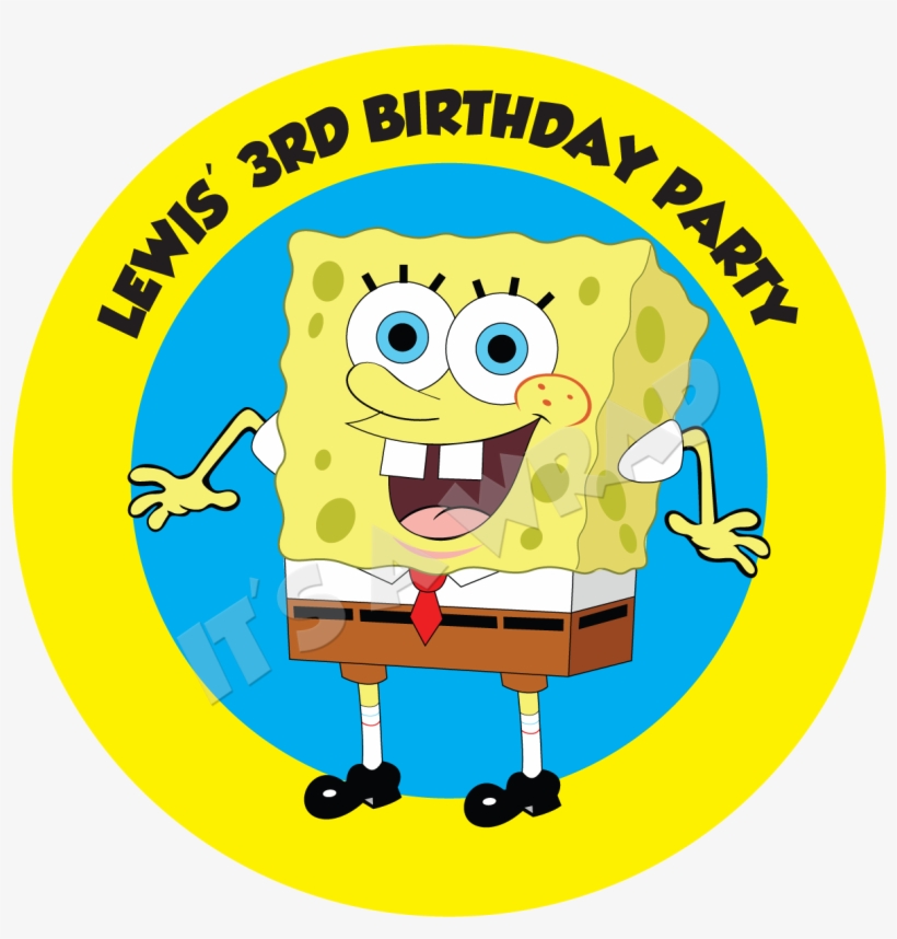 Spongebob Squarepants Party Box Stickers - Cartoon, transparent png #7842782